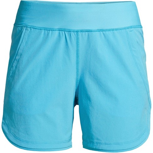Lands' End Women's 5 Quick Dry Elastic Waist Board Shorts Swim Cover-up  Shorts With Panty - 18 - Turquoise : Target