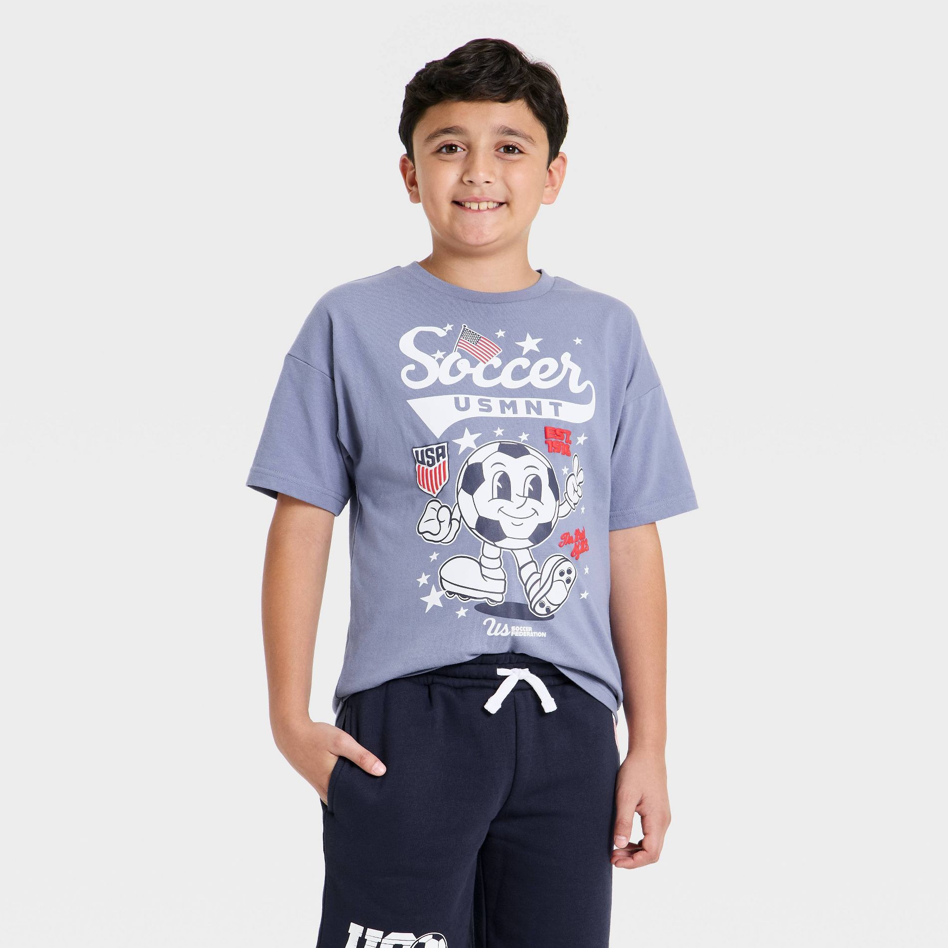 Boys' United States Soccer Federation Short Sleeve Graphic T-Shirt - Gray