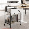 Home Office 3-Tier Large Printer Stand w/ Power Outlets & USB Ports, Industrial Rolling Printer Cart w/ Heavy Duty Metal Frame & Adjustable Shelf - 2 of 4
