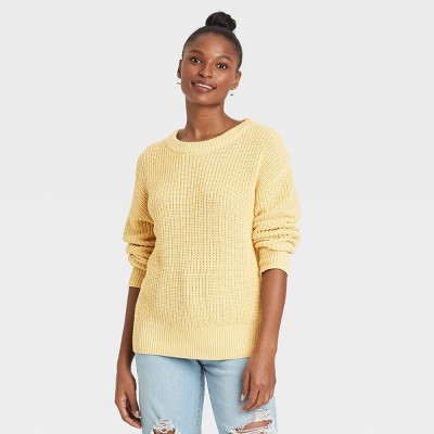 yellow pullover sweater women's