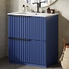 ORRD 30" Gray Bathroom Vanity with Ceramic Sink and Fluted Design - 2 of 4
