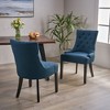 Lyngins 2-Pack Modern Upholstered Dining Chair with Diamond Stitching, Ergonomic Curved Backrest, Padded Microfiber Seat, Sturdy Wooden Legs - 3 of 4