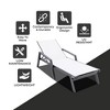 LeisureMod Marlin Patio Sling Chaise Lounge Chair With Arms in Black Aluminum - 3 of 4