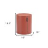 HomeRoots 19" Brown Aluminum Round Drum End Table - 3 of 4