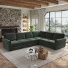 118" Oversized L-Shaped Chenille Sectional Sofa with Pull-Out Bed, Nailhead Trim & Rolled Arms, Convertible Sleeper Couch with Storage for Living Room - 2 of 4