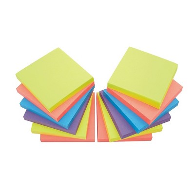 Staples Stickies Notes 3" x 3" Bright Colors 12 Pads/Pack (S-33BR12) 565447