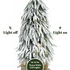LuxenHome 3-Piece Snowy Christmas Tree Set with Battery Lights & Burlap Base, Holiday Decor Green - 4 of 4