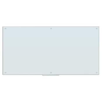 U Brands 70"x35" Frosted Glass Frameless Dry Erase Board White