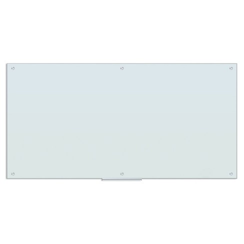 U Brands 70"x35" Frosted Glass Frameless Dry Erase Board White - image 1 of 4