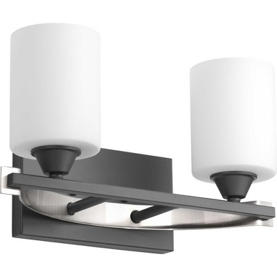 Graphite and Brushed Nickel Modern Dimmable Bath Light