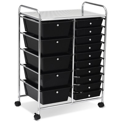 Tangkula Rolling 15-Drawer Organizer Cart,Rolling cart/W Wheels