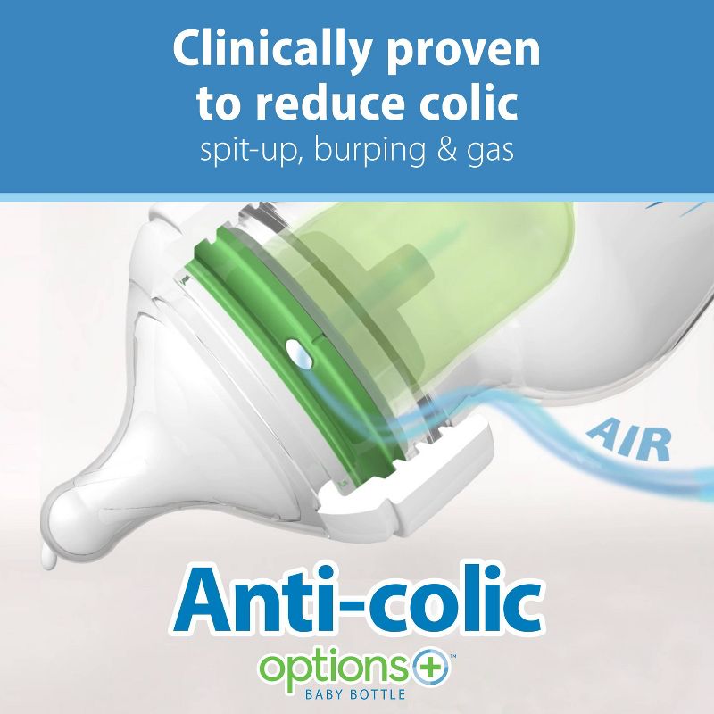 Dr. Brown&#39;s 5oz Anti-Colic Options+ Wide-Neck Baby Bottle with Level 1 Slow Flow Nipple - 3pk - 0m+, 5 of 13