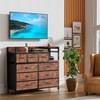 "39" Modern Fabric Dresser TV Stand w/ Charging Station, 5-Drawer Chest for Bedroom, Living Room, Hallway - 2 of 4