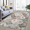 Small Area Rugs Vintage Tile Patchwork Carpet, Bohemian Flair Non-Slip Non-Shedding Rugs Machine Washable Area Carpet - 2 of 4