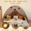 YEERSWAG Twin Bed Tent with Bear Pennants & Star Lights – Indoor Play Tent for Kids - 2 of 4