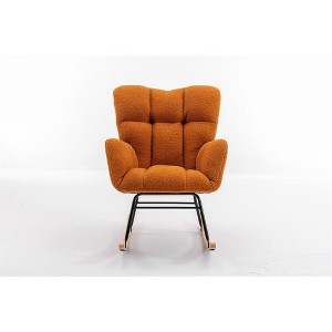 COWLOWN Teddy Fabric Rocking Glider Nursery Chair, 250LBS Capacity for Living Room/Bedroom Indoor - 1 of 4