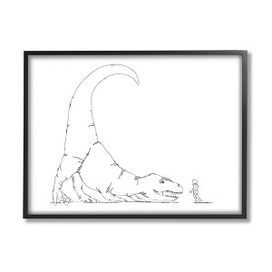 Stupell Industries Dinosaur T-Rex and Boy Line Drawing Minimal - 1 of 4