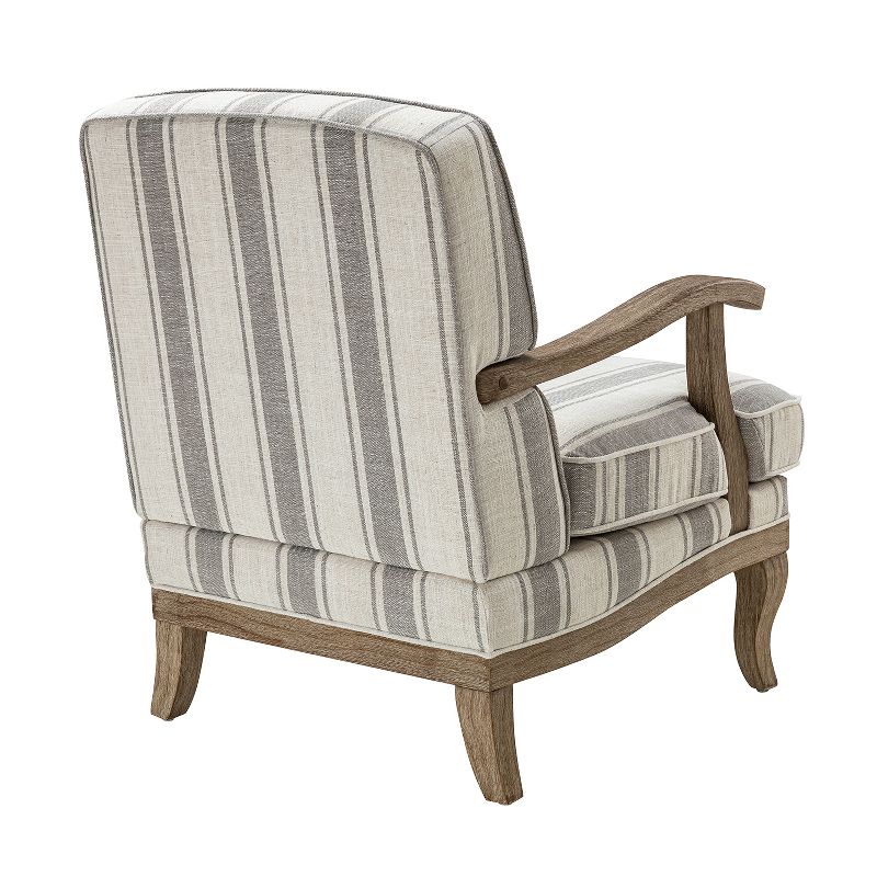 Rinaldo Farmhouse Style Armchair with Romantic Stripes Armchair for Living Room, Lounge, Bedroom  | ARTFUL LIVING DESIGN, 4 of 11