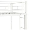 NicBex Twin Size Bunk Bed Metal Bed Frame with Ladder and Full Length Guardrail, No Box Spring Required, White - 4 of 4