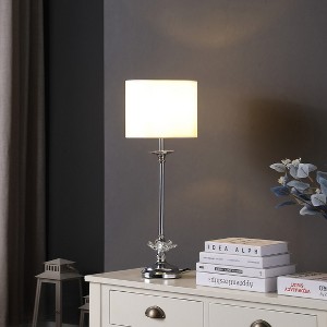 MAYEERTY 25.5inch Buffet Crystal Floral Chrome Metal Tanle Lamp for Living Room Bedroom - 1 of 4