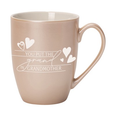 Elanze Designs You Put The Grand In Grandmother Precious Pearl 10 ounce New Bone China Coffee Cup Mug