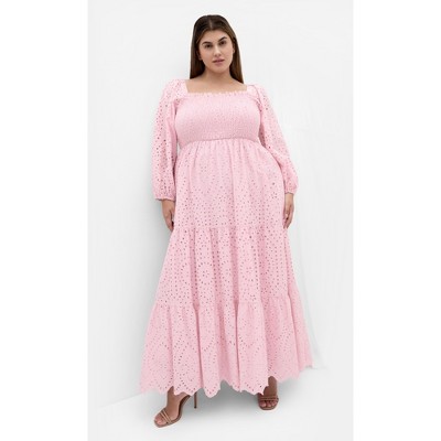 CITY CHIC | Brodie Maxi Dress - soft pink | 14W