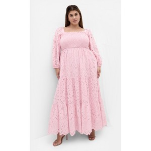 CITY CHIC | Brodie Maxi Dress - soft pink | 14W - 1 of 4