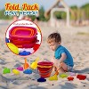4E's Novelty 17 Pcs Beach Toys Set – Collapsible Beach Toys for Kids,  Collapsible sand toys for beach travel, Sand Molds,  Durable Buckets & Bag - 4 of 4