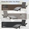 Gulches Outdoor Wicker Chaise Lounge Chairs Set of 2, Ergonomic Wave Design, Adjustable Backrest, Pull-out Side Table for Pool Sunbathing, Gray - 3 of 4