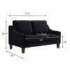 Single/Loveseat/3-Piece Seat Upholstered Sofa Chair/Couch with Scooped Armrest and Wooden Legs, Navy/Black/Taupe, 4W-ModernLuxe - 3 of 4