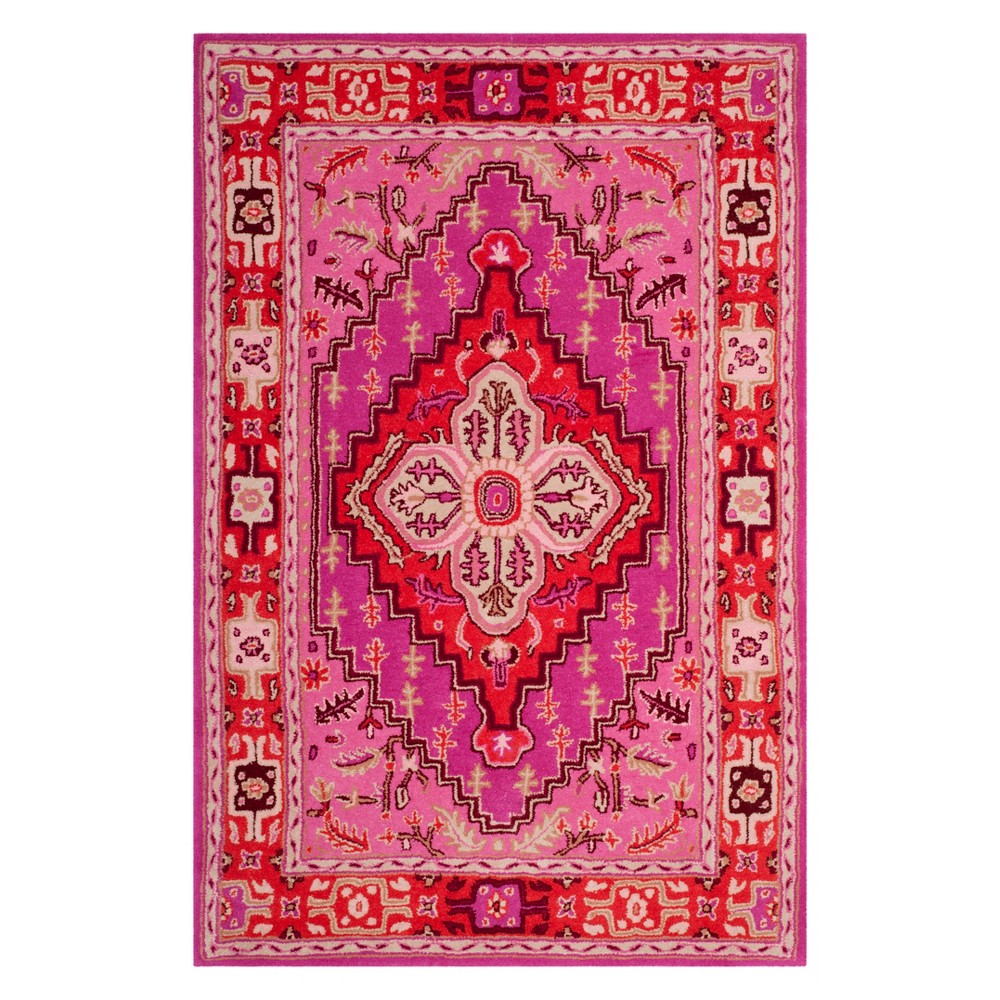 5'x8' Medallion Area Rug Red/Pink - Safavieh