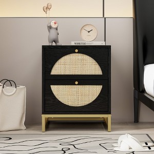 Allen 2 Drawer side table, Display Rack for Bedroom and Living Room, Nightstand - 1 of 4