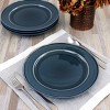 Gibson 4 Piece 8.3 Inch Round Stoneware Salad Plate Set in Blue Speckle - 4 of 4