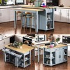 JUJABU 47 in. Kitchen Island with Extendable Dining Table, Internal Storage Rack - 3 of 4