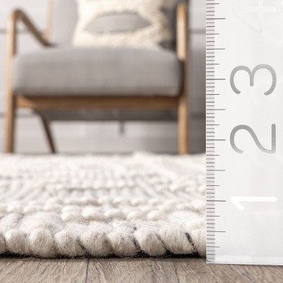 Lucile Gray Wool Moroccan Diamond Area Rug
