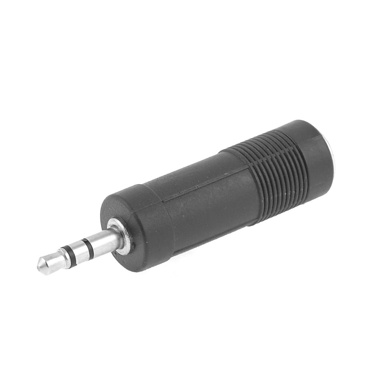 Unique Bargains Metal Plastic Black Silver Tone Audio Plug 6mm 1 Pc