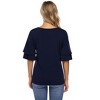 BLUEMING Womens Flutter Elbow Sleeve Shirts V Neck Tee Blouse Pagoda Sleeve T-Shirts Summer Tee Blouse Flowy Tops - 2 of 4