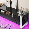 AMERLIFE 70" TV Stand with LED Lights, High Gloss Entertainment Center with Storage, Black - 3 of 3
