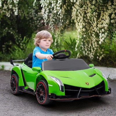 Green 12V Lamborghini Veneno Kids Ride-On Car with Remote Control
