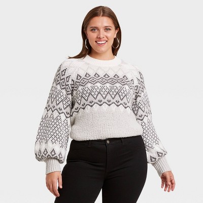 plus size fair isle sweater