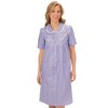 Collections Etc Collections Etc. Gingham Women's Robe with Floral Accents, Snap-Front Closure and Lace Trim - 2 of 4