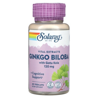 Solaray Vital Extracts, Ginkgo Biloba With Gotu Kola, 60 VegCaps