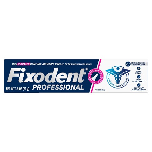 Fixodent Professional Ultimate Denture Adhesive Cream For Full And Partial  Dentures - 1.8oz : Target