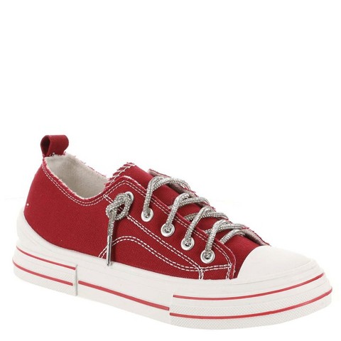 Женские кроссовки Very G Womens Aman Original Lace Up Canvas Sneaker with Sparkle Laces, Red (6)