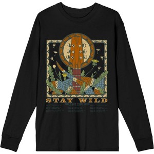 "Stay Wild The Last Tour 1976" Featuring Snake, Guitar, and Dandelion Adult Crew Neck Long Sleeve Tee - 1 of 2