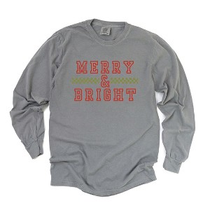 Simply Sage Market Women's Merry and Bright Checkered Long Sleeve Garment Dyed Tee - 1 of 1