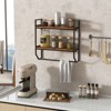 Tangkula 2-Tier Floating Shelving Wall-Mounted Shelf with Hanging Rod Expansion Screws & Metal Frame - 3 of 4