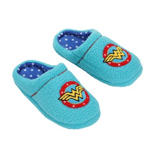Wonder Woman Wonderwoman Logo Women's Blue Scuff Slippers - 1 of 4