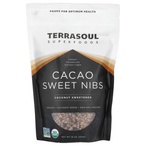 Terrasoul Superfoods Cacao Sweet Nibs, Coconut Sweetened, 16 oz (454 g) - 1 of 2