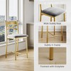 Bar Stool Set with Thick Cushion, PU Leather Upholstered Counter Height Bar Stools with Footrest and Back for Kitchen, Apartment - 4 of 4